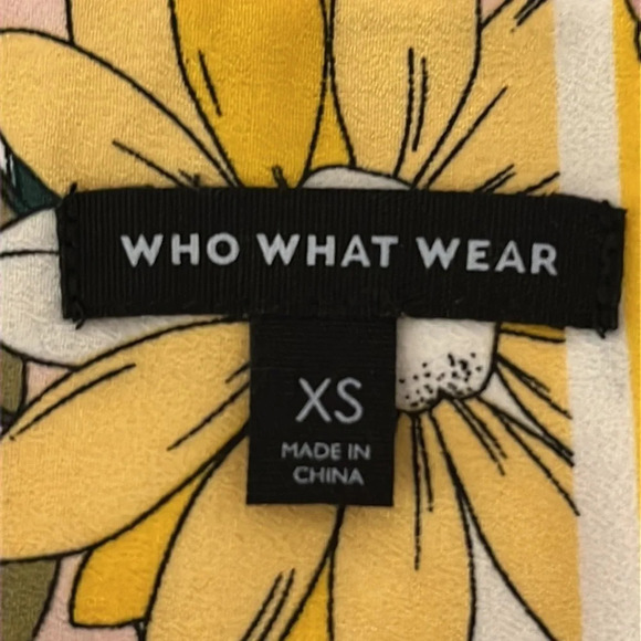 Who What Wear Spring Blocked Floral True Wrap "Almost A Maxi" Dress - Size XS - Picture 4 of 6